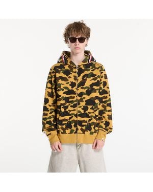 A Bathing Ape Sweatshirt 1St Camo Shark Full Zip Hoodie - Metallic