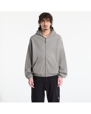 ROA Sweatshirt Bee Sun Faded Organic Waffle Zip Up Hoodie - Gray