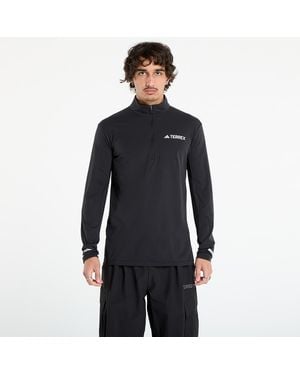 adidas Originals T-Shirt Adidas Terrex Xperior Half-Zip Long-Sleeve Top - Black