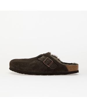 Birkenstock Sneakers Boston Shearling Suede Leather/ Fur Eur - Marrone