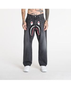 A Bathing Ape Jeans Shark Loose Fit 13 Oz Denim Pants - Schwarz