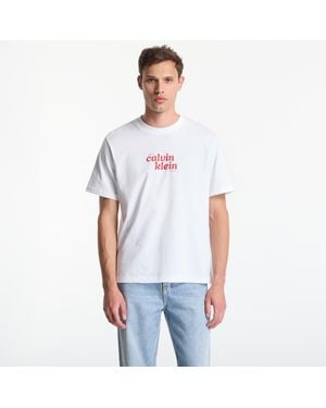 Calvin Klein T-Shirt Jeans Ss 20S Trvl Font Graphic Tee - White