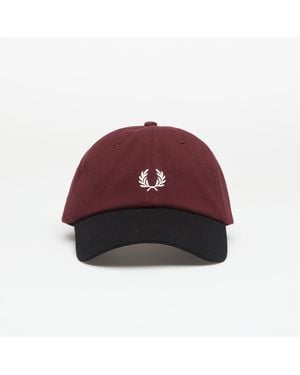 Fred Perry Blocked Pique Classic Cap Ox Blood - Red
