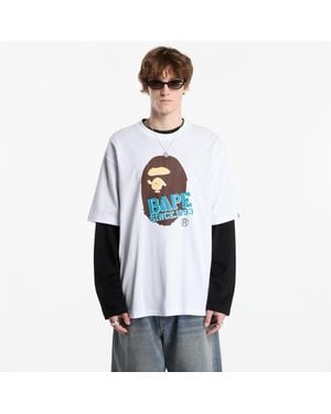 A Bathing Ape T-Shirt Stencil Font Ape Head Relaxed Fit Tee - Weiß