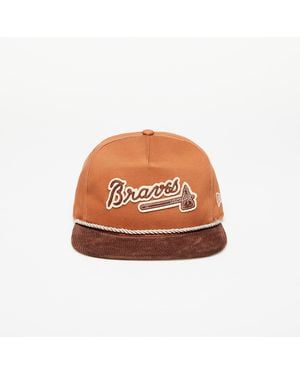 KTZ Atlanta Braves Cord Golfer Snapback Cap - Arancione