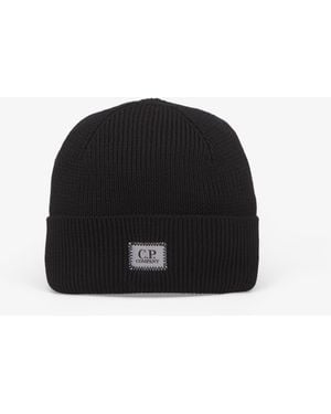 C.P. Company Extrafine Merino Wool Beanie - Black