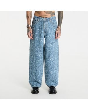 Daily Paper Pants Croc Jacquard Oversized Jeans - Blue