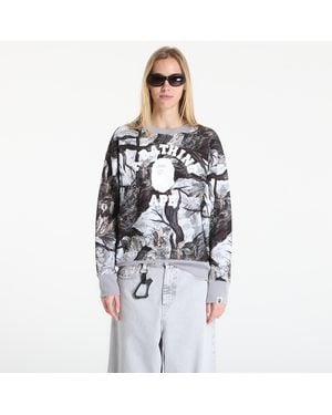 A Bathing Ape Sweatshirt Tree Edge Camo College Relaxed Fit Crewneck Sweatshirt - Wit