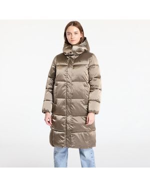 Calvin Klein Jas Jeans Shiny Satin Puffer Coat - Bruin