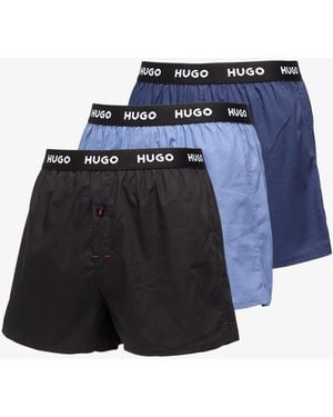 BOSS Pure Cotton Woven Boxer 3-Pack - Blu