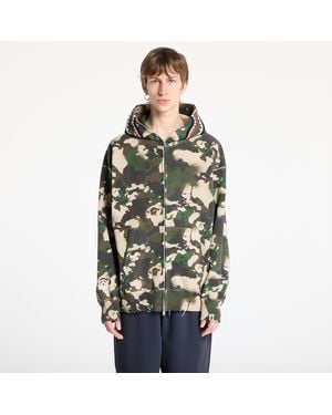 A Bathing Ape Felpa Map Camo Shark Relaxed Fit Full Zip Hoodie - Verde