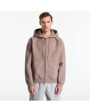 Nike Sweatshirt Solo Swoosh Full-Zip Fleece Hoodie Mink/ Mink - Bruin