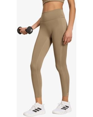 adidas Originals Pants Adidas Optimé Workout 3-Stripes 7/8 Leggings - Natural