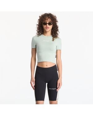 Palm Angels T-Shirt Classic Logo Baby Tee Sage/ Off - Gray