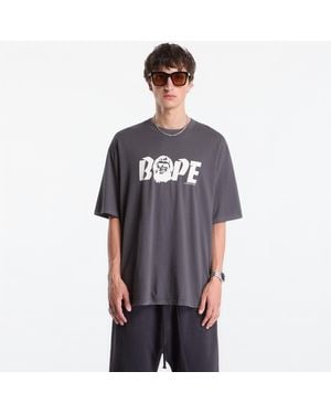 A Bathing Ape T-Shirt Bape Logo Relaxed Fit Tee - Grijs