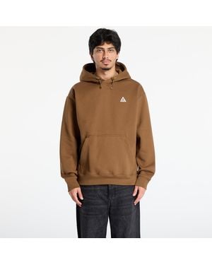 Nike Felpa Acg "Tuff Fleece" Pullover Hoodie Mosswood/ Lt Khaki/ Summit - Marrone
