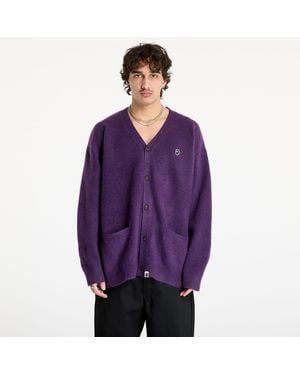 A Bathing Ape Pullover One Point Hairly Yarn Cardigan M - Lila