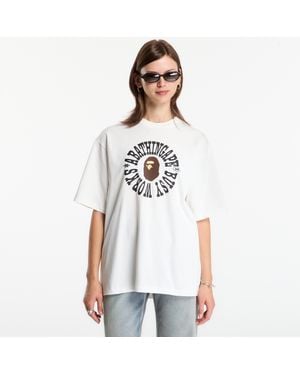A Bathing Ape T-Shirt Busy Works Logo Relaxed Fit Tee - Weiß