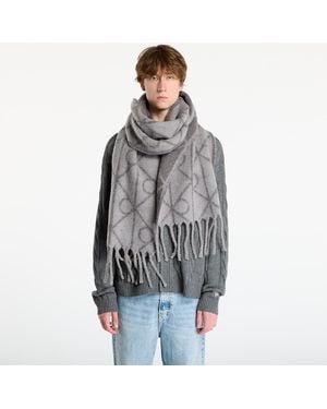 Calvin Klein Sciarpa Emblem Aop Brushed Scarf - Grigio
