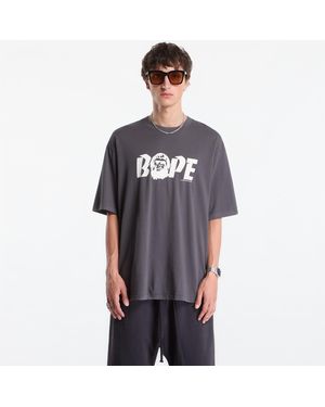 A Bathing Ape T-Shirt Bape Logo Relaxed Fit Tee - Gray
