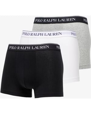 Ralph Lauren Stretch cotton classic trunks grey/ white/ black - Schwarz