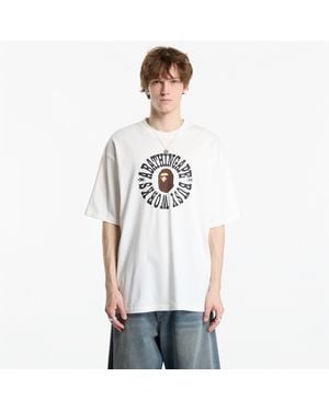 A Bathing Ape T-Shirt Busy Works Logo Relaxed Fit Tee - Weiß