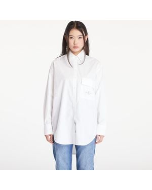 Calvin Klein Hemd Jeans Long Cotton Utility T-Shirt - Weiß