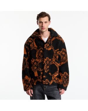 Daily Paper Jas Burned Shield Fur Jacket - Zwart