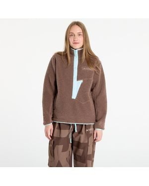 adidas Originals Sweatshirt Adidas Terrex Xploric High Pile Fleece Pullover Sweatshirt Earth Strata/ Aurora Ivy - Brown