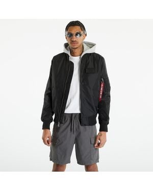 Alpha Industries MA-1 TT Hooded Flight Jacket - Black