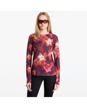 Columbia T-Shirt Omni-Heat Infinity Knit Ls Crew Oxide, Dyeflower - Red
