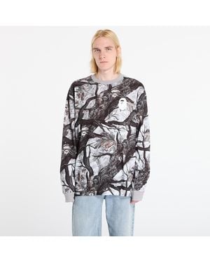 A Bathing Ape T-Shirt Tree Edge Camo Relaxed Fit Ls Tee - Black