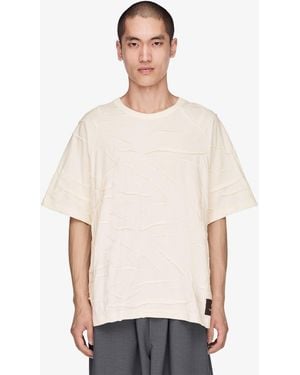 Y-3 T-Shirt Pleated Short Sleeve Tee - Wit