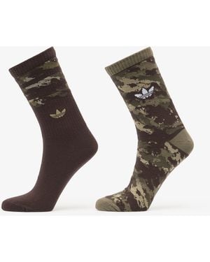 adidas Originals Calzini Adida Camo Crew Ock 2-Pack Trata/ Aurora Coffee - Nero