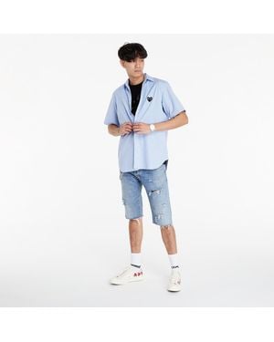 COMME DES GARÇONS PLAY Black heart striped shirt e/ white - Blu