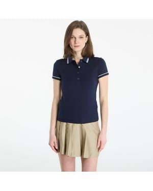 Lacoste Maglietta Ribbed Collar Shirt/ Chambray-Flour - Blu