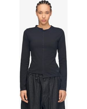 Y-3 T-Shirt Fitted Long Sleeve Tee - Blauw