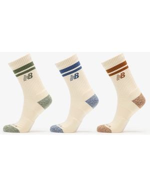 New Balance Active Lifestyle Striped Crew Socks 3-Pack - Natural