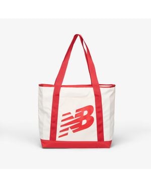 New Balance Tas Basketball Tote Bag Team/ Sea Salt - Rood
