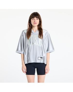 Nike Jersey sportswear street oversized short-sleeve graphic jersey lt smoke grey/ barely volt m - Blanc
