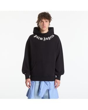 Palm Angels Sweatshirt Neck Logo Regular Hoodie/ Off - Black