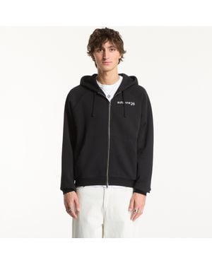 Dime Sweatshirt Grid Zip Hoodie - Black