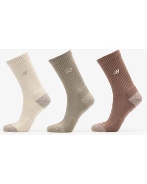 New Balance Active Premium Crew 3 Pack Linen/ Arid Stone/ Earth Shadow - White