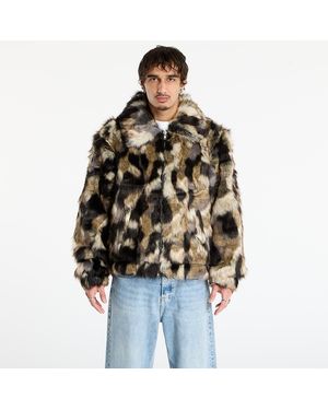 PATTA Jacket Faux Fur Patchwork Jacket - Black