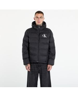 Calvin Klein Jacket Jeans Ls Nylon Monogram Pu Jacket - Black