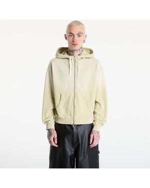 Brain Dead Sweatshirt Padded Elbow Zip-Up Hoodie - Natural