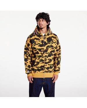 A Bathing Ape Sweatshirt 1St Camo 2Nd Shark Full Zip Hoodie - Mettallic