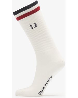 Fred Perry Tipped Sports Sock Snow/ Burnt - White