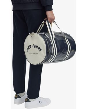 Fred Perry Borsa Classic Barrel Bag/ Ecru - Blu