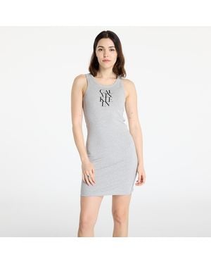 Calvin Klein Jeans Sl Cotton 1X1 Rib Dress - Blue